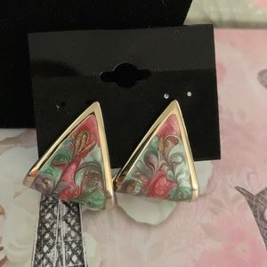 Vintage Pierced swirl earrings